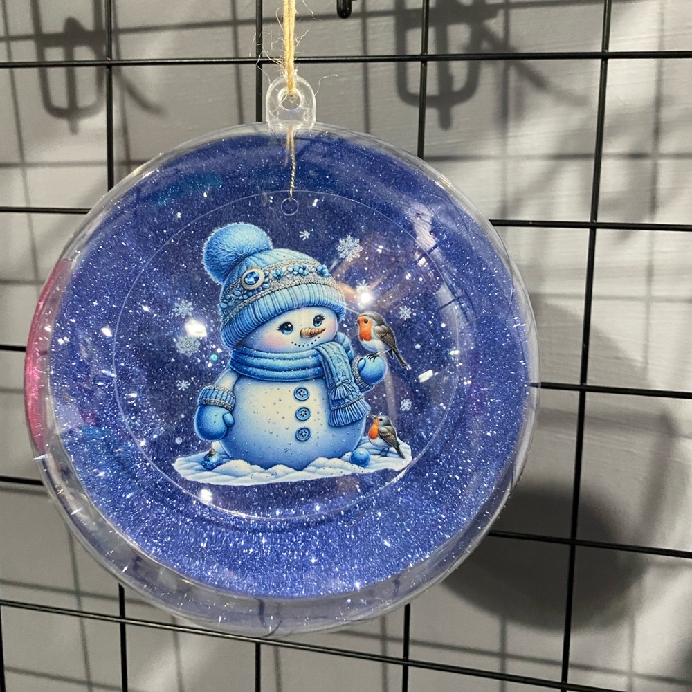 Blue Snowman Holiday Ornament